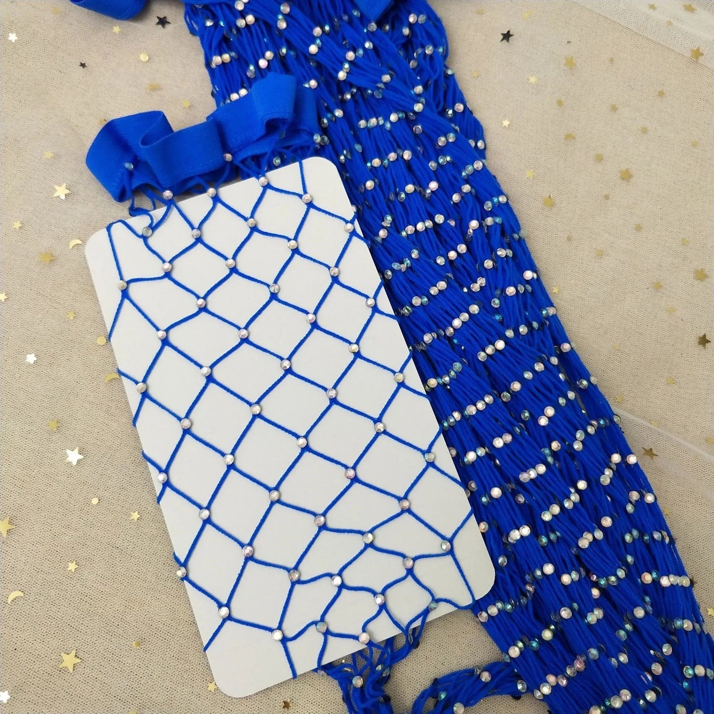 Fishnet rhinestone socks