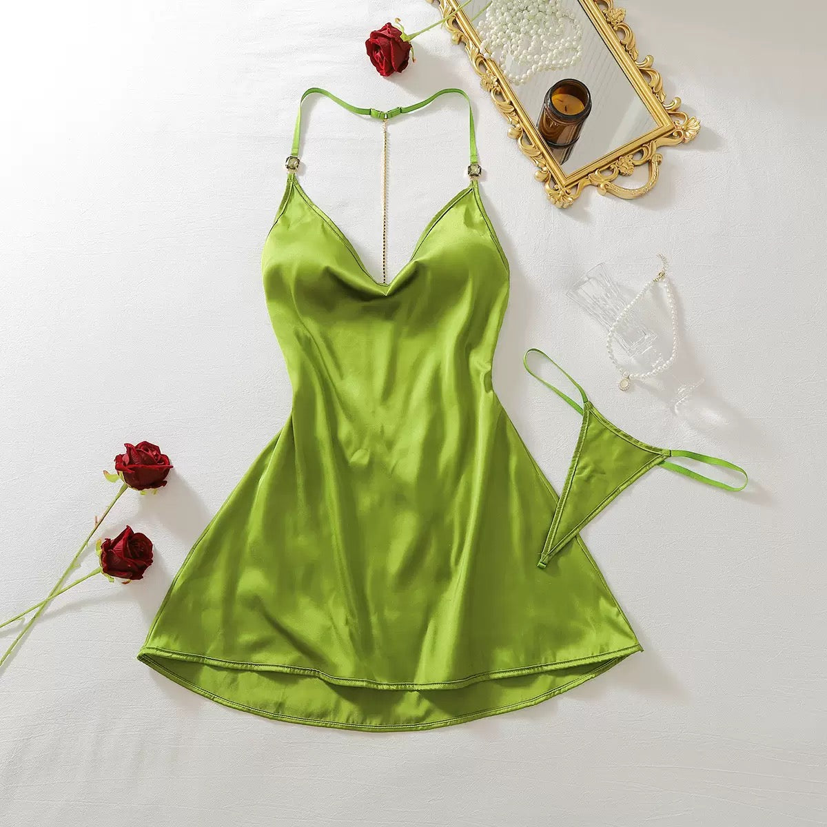 Emerald Venom Dress (Green & Pink)
